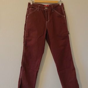 Women’s maroon dickies cargo pants